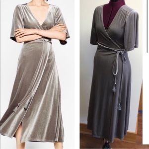 Zara Trafulac grey velvet dress